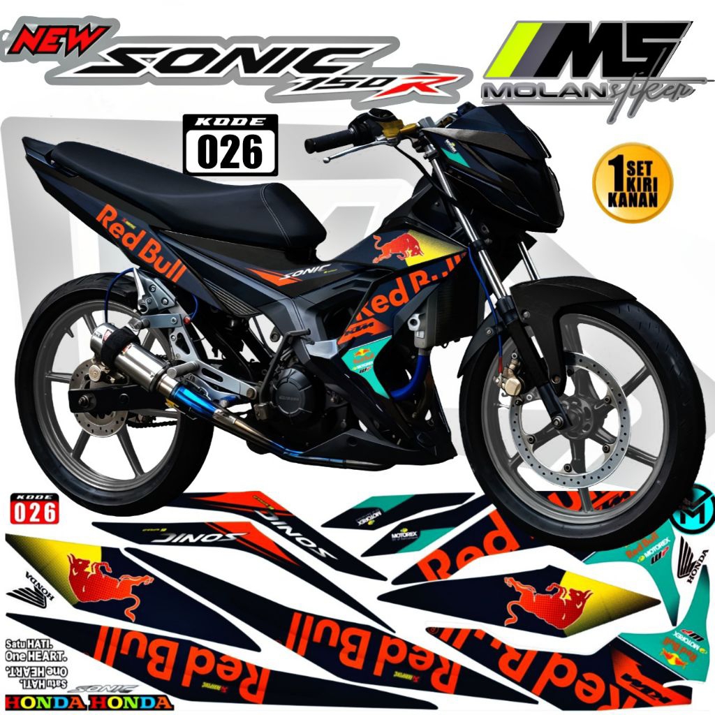 Decal Sticker Striping Variasi Honda Sonic 150 R Moto Gp Racing New Honda Sonic 150 R Lis Sonic 150 