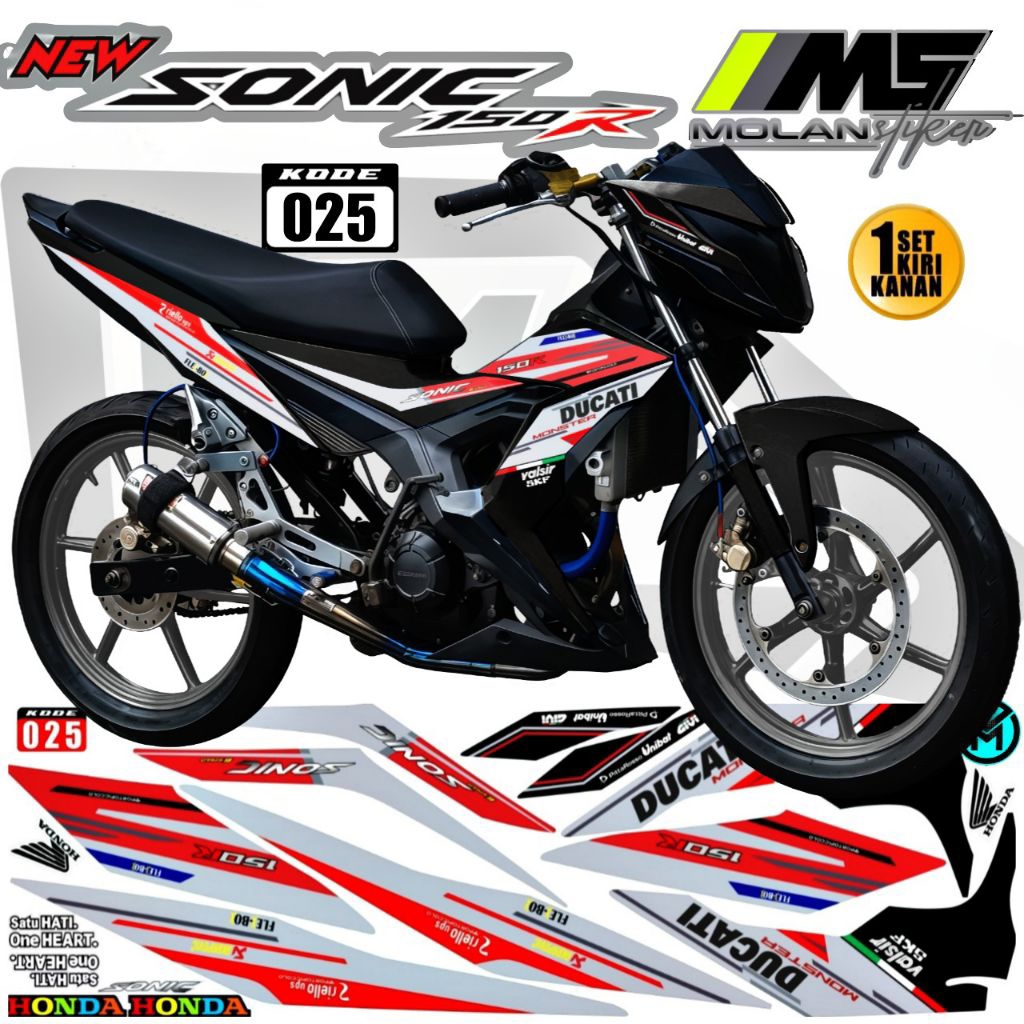 Decal Sticker Striping Variasi Honda Sonic 150 R Moto Gp Racing New Honda Sonic 150 R Lis Sonic 150 