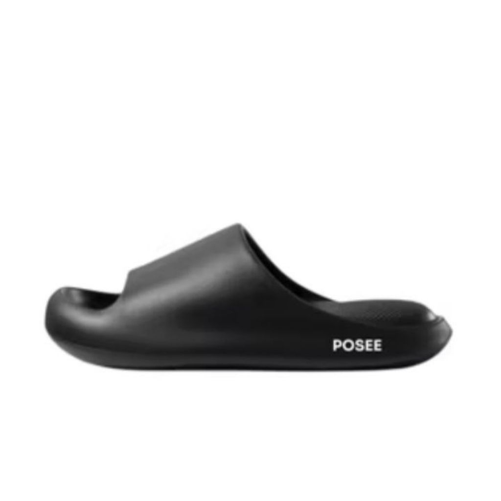 sandal slop posee premium hitam karet eva empuk nyaman anti slip trendy kasual