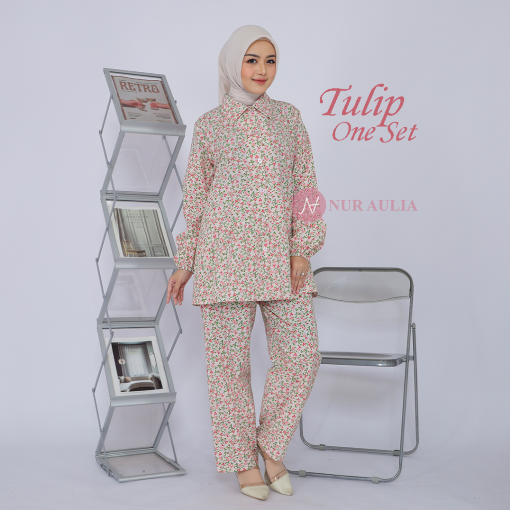 Nur Aulia TULIP Oneset Harian- Nyaman Murah Adem - Ukuran S - Jumbo/Baju Besar