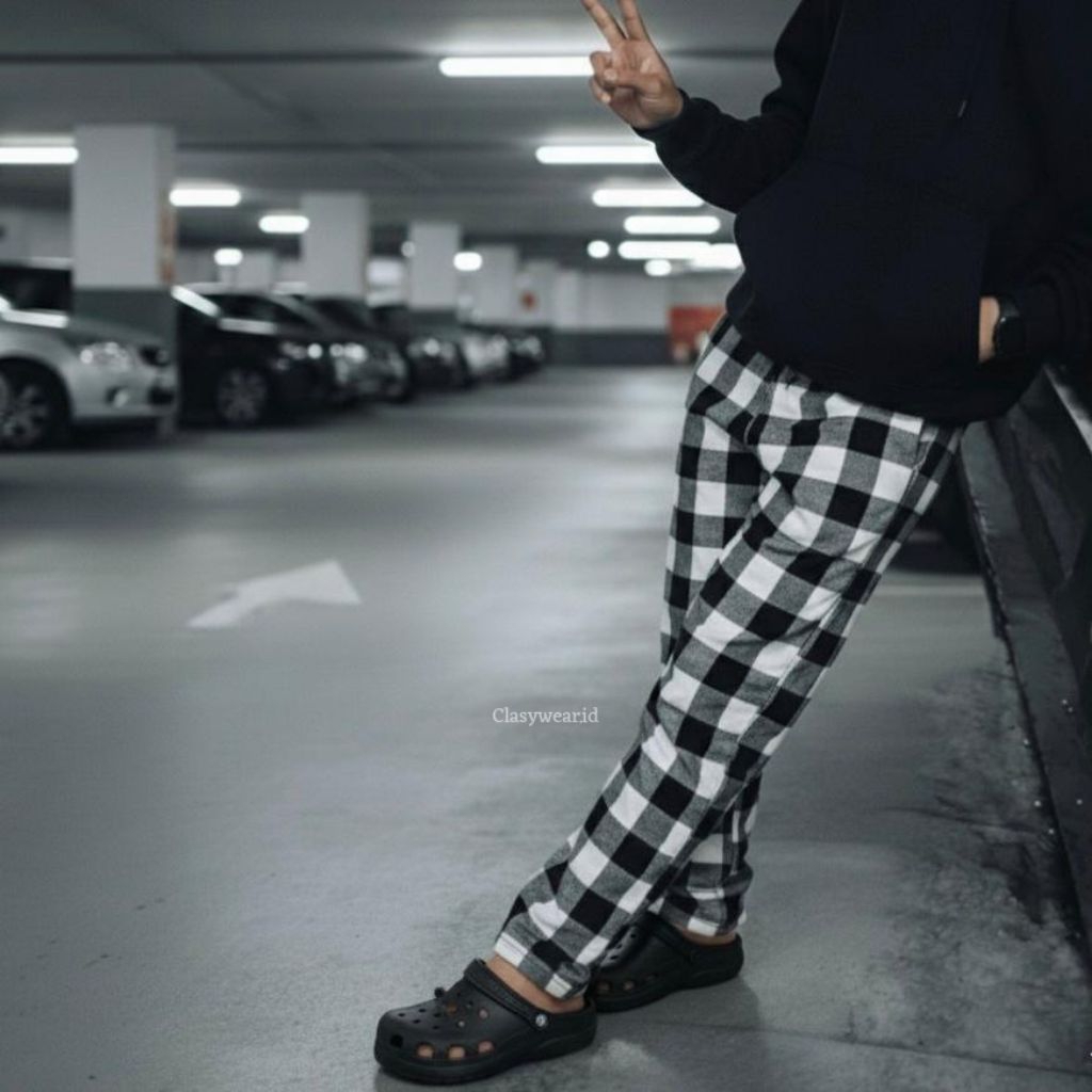 Terbaru Tartan Pants Kekinian Celana Panjang Flanel Pria Wanita Stylis