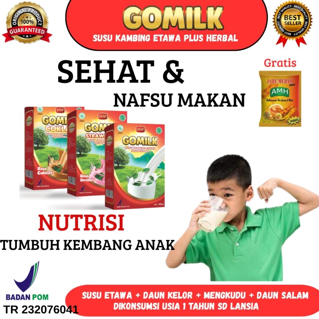 

Susu Kambing Etawa GOMILK 200gr – Herbal Daun Kelor, Nafsu Makan Anak, Tulang Kuat, Imun