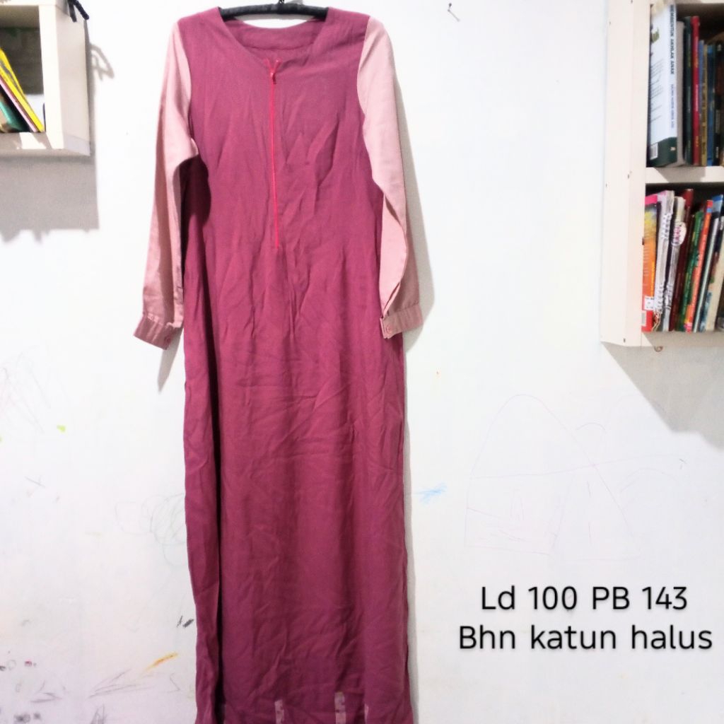 preloved gamis dusty pink tua