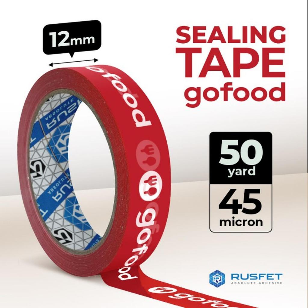 

LAKBAN PRINTING ONLINE FOOD | ISOLASI SELOTIP SEGEL MAKANAN GOFOOD - 12MM x 50YARD, Merah