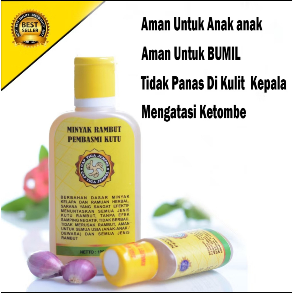Jamin 100% asli. OBAT KUTU RAMBUT PALING AMPUH CAP TIGA JEMPOL MINYAK RAMBUT PEMBASMI KUTU DAN TELUR