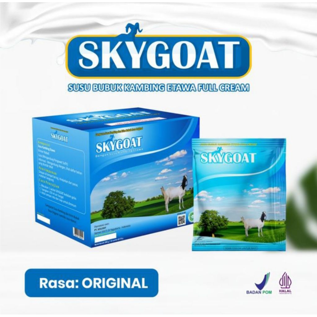 

Susu Kambing Etawa Skygoat Original - Isi 10 Sachet Etawa Bubuk Full Cream
