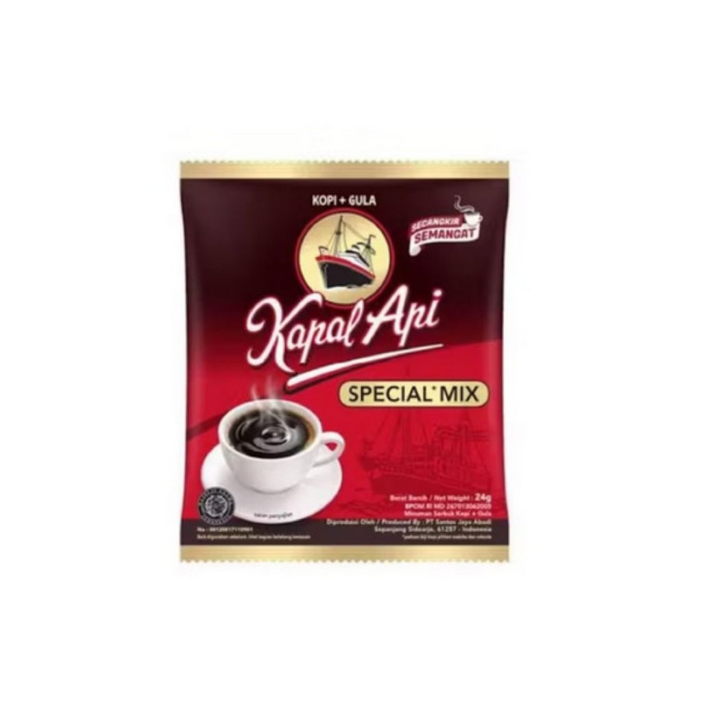 

Kopi kapal api spesial mix 25 g kopi + gula (1 renceng isi 10 pcs)
