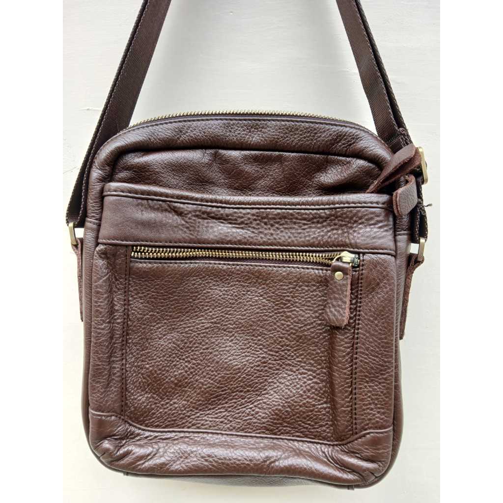 Tas Selempang Sling Bag Cowo Pria Kulit asli second