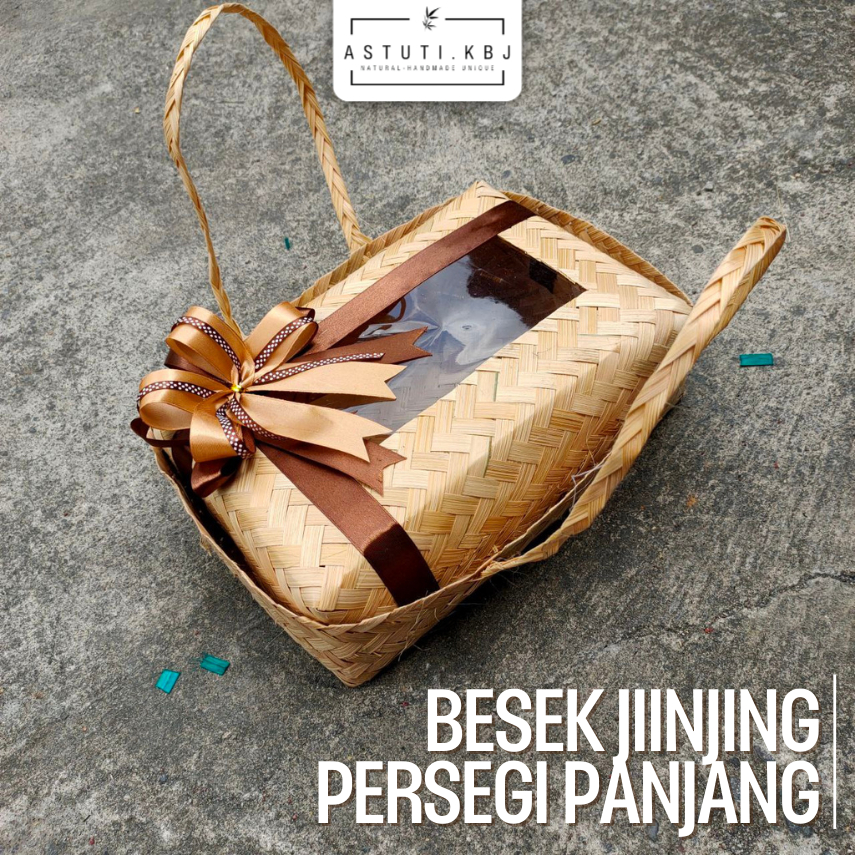 BESEK JINJING PERSEGI PANJANG 30X15CM | besek cangking / pipiti / besek hampers / besek murah