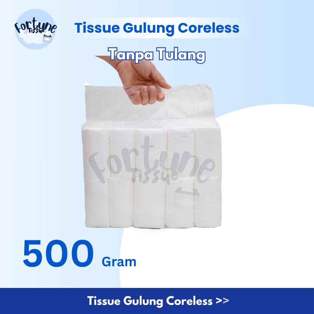 Tisu Tissue Gulung Coreless Tanpa Tulang 500 Gram