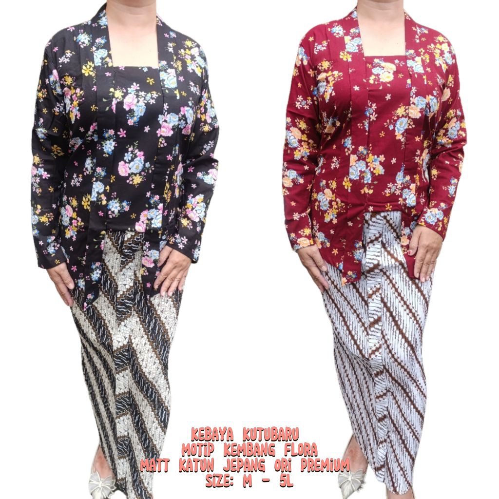 Kebaya Kutubaru Bunga Katun Jepang. Kebaya Kutubaru. Kebaya Tradisional. Kebaya Jadul. Kebaya Jadi. 