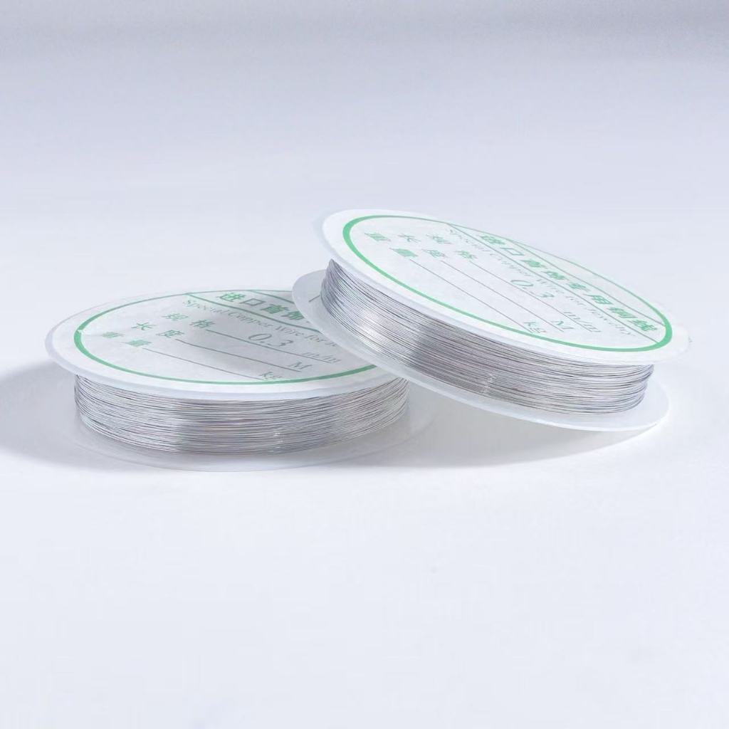 1 gulung kawat tembaga perak / ukuran 0,3-1,0 mm / cocok untuk kerajinan perhiasan gelang manik-mani