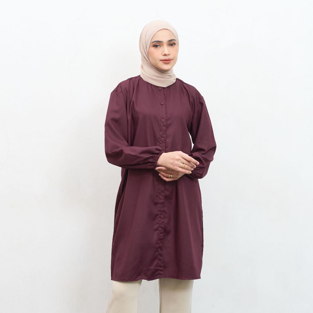 GIYOMI ID - Naura Tunic / Tunik Wanita / Tunik Bahan Textured Cotton / Baju Atasan Wanita