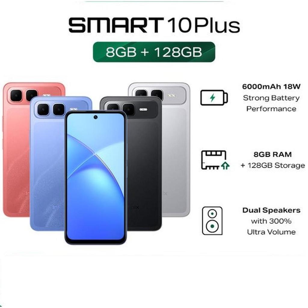 nfinix Smart 10 Plus 8/128GB - Layar 6.67" 120Hz HD+ - Baterai 6000mAh - RAM Eksternal 16GB - Kamera