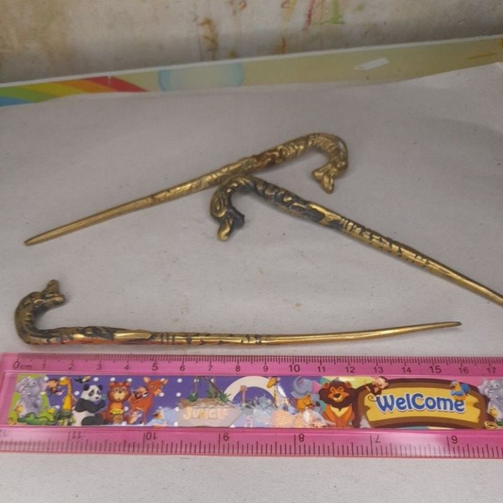 tongkat / tusuk konde kuningan naga panjang