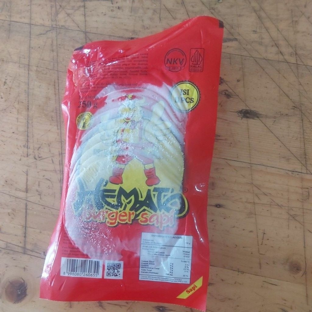 

HEMATO BURGER SAPI ISI 11 PCS 250GR