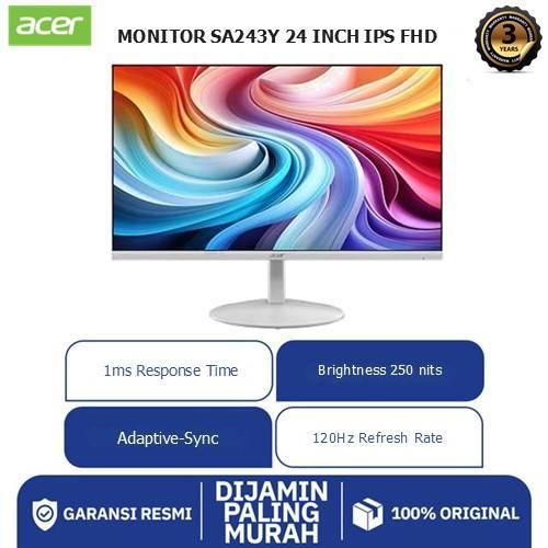 ACER MONITOR 24 INCH SA243Y IPS FHD 1080P 1MS 120HZ 3Y + 1Y ADP