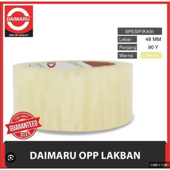

OPP Tape/Lakban/Perekat Transparan 48mmx90Yard Daimaru (Slop) - Transparan
