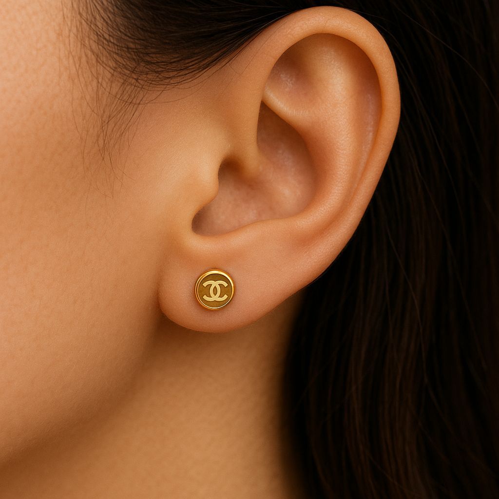 A172 Anting Titanium Premium Wanita Lapis Emas 18 KGP