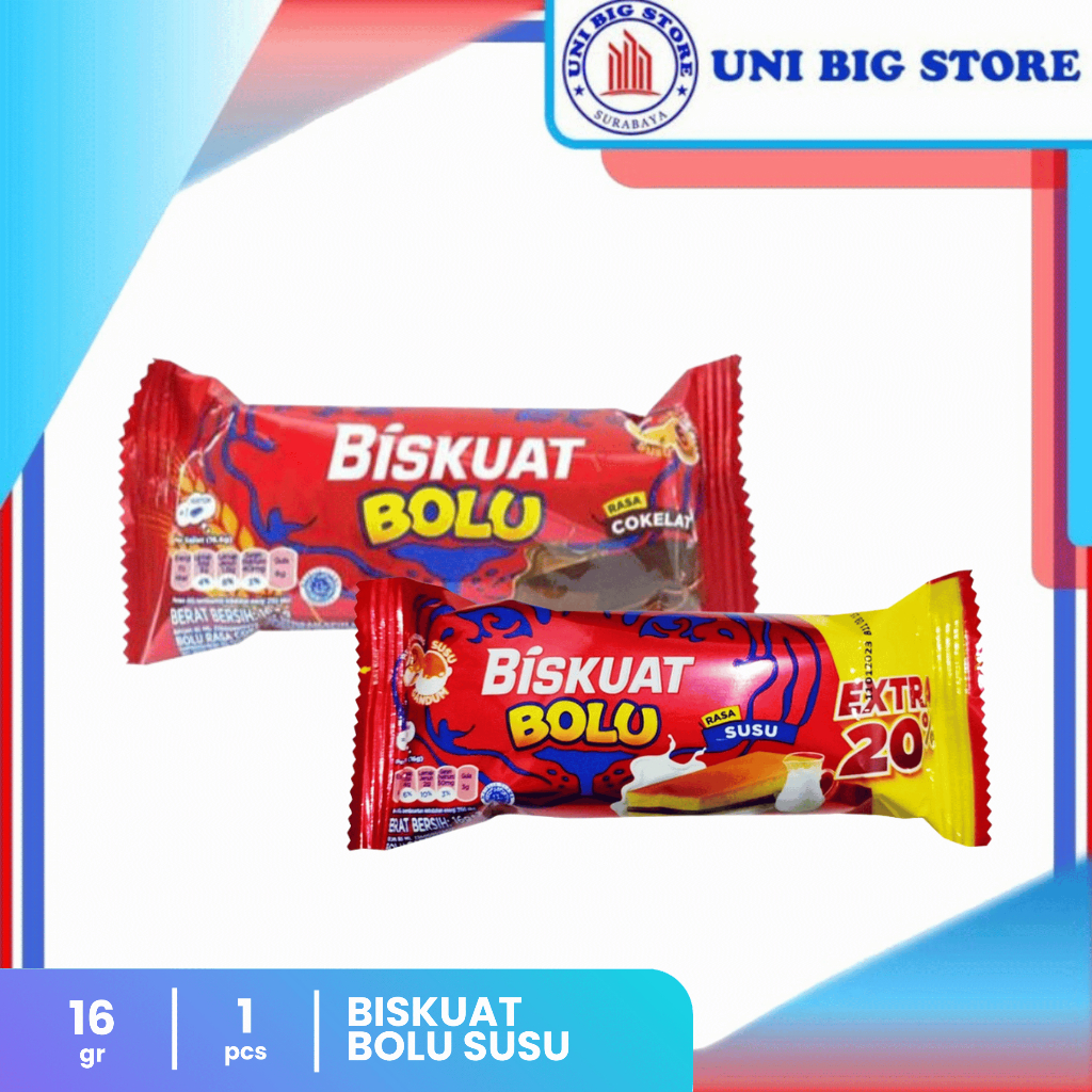 Biskuat Bolu Rasa Susu Original | Chocolate 16 gr Ecer Soft Cake