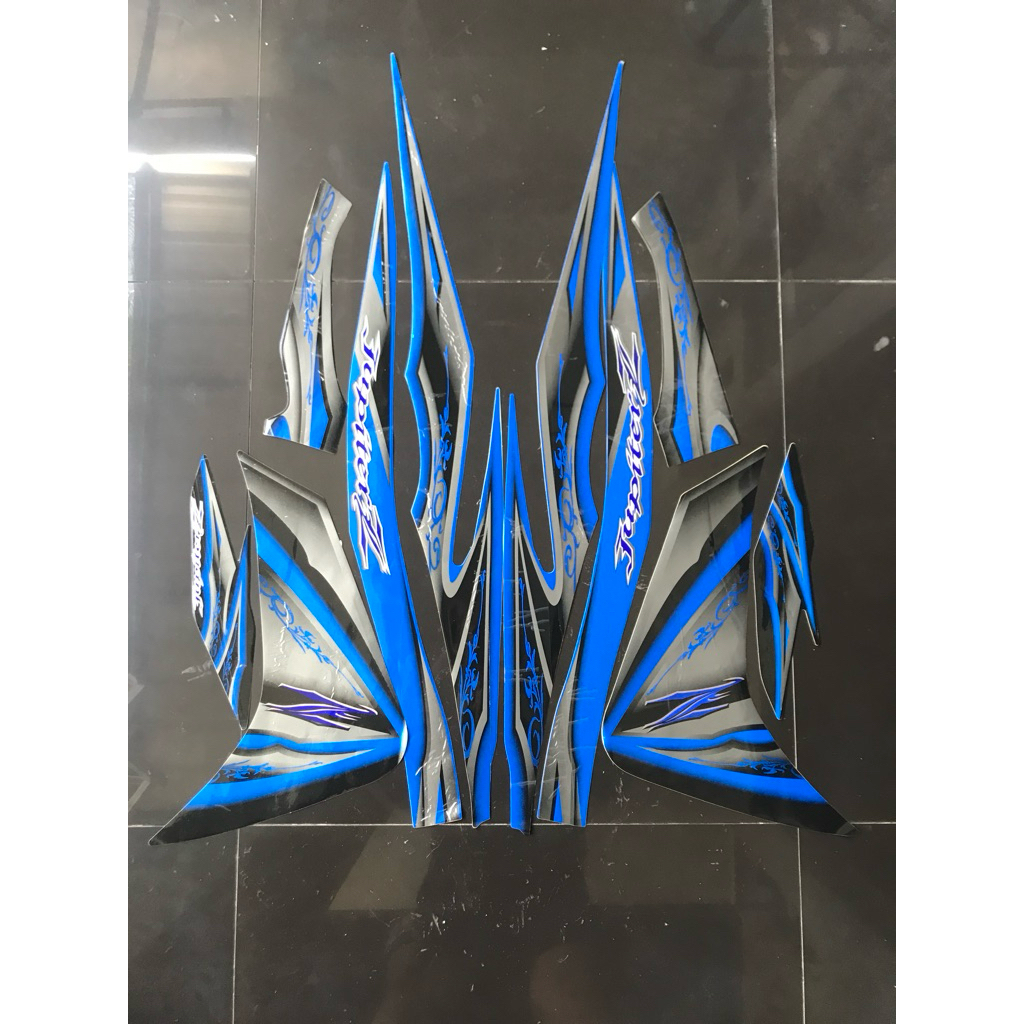 STRIPING STIKER JUPITER Z NEW ROBOT 2010 BIRU HITAM