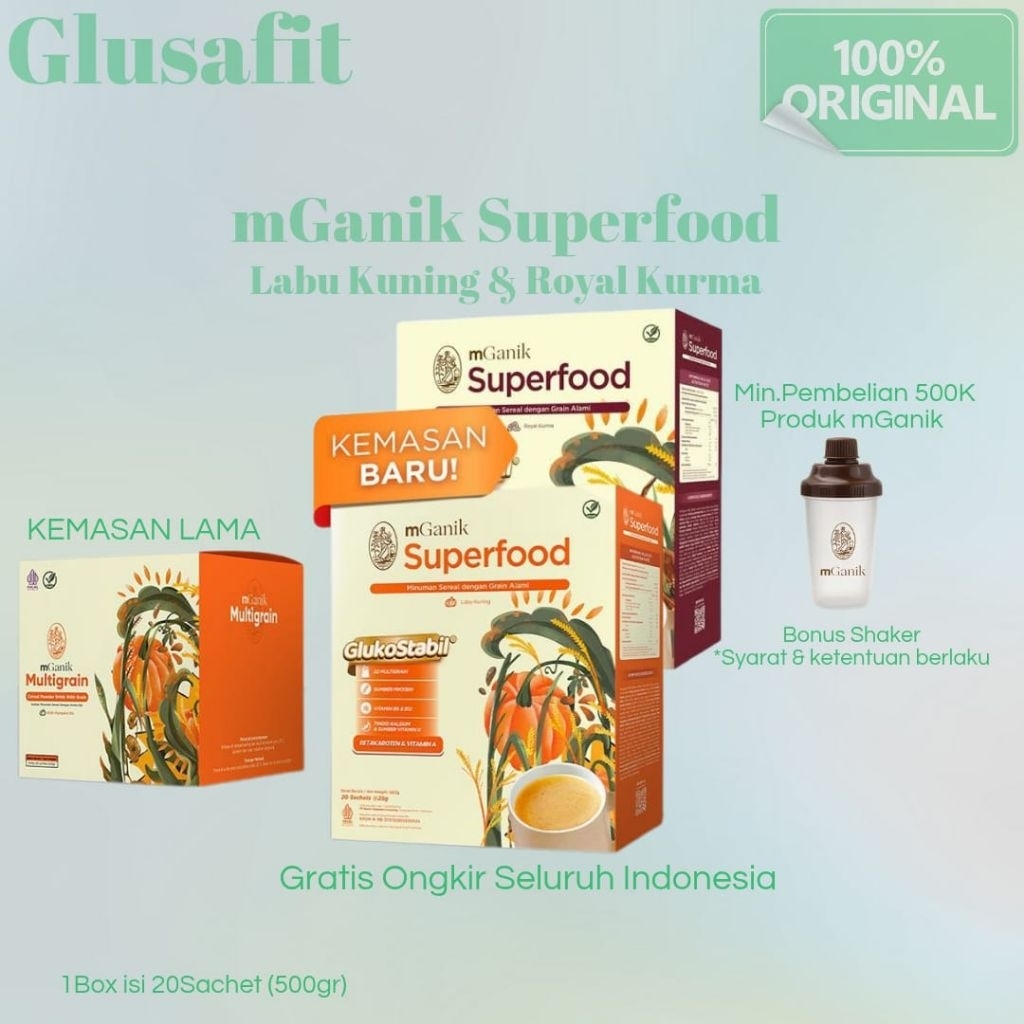 

Mganik Superfood Gula Darah 1Box isi 20 Sachet mGanik multigrain