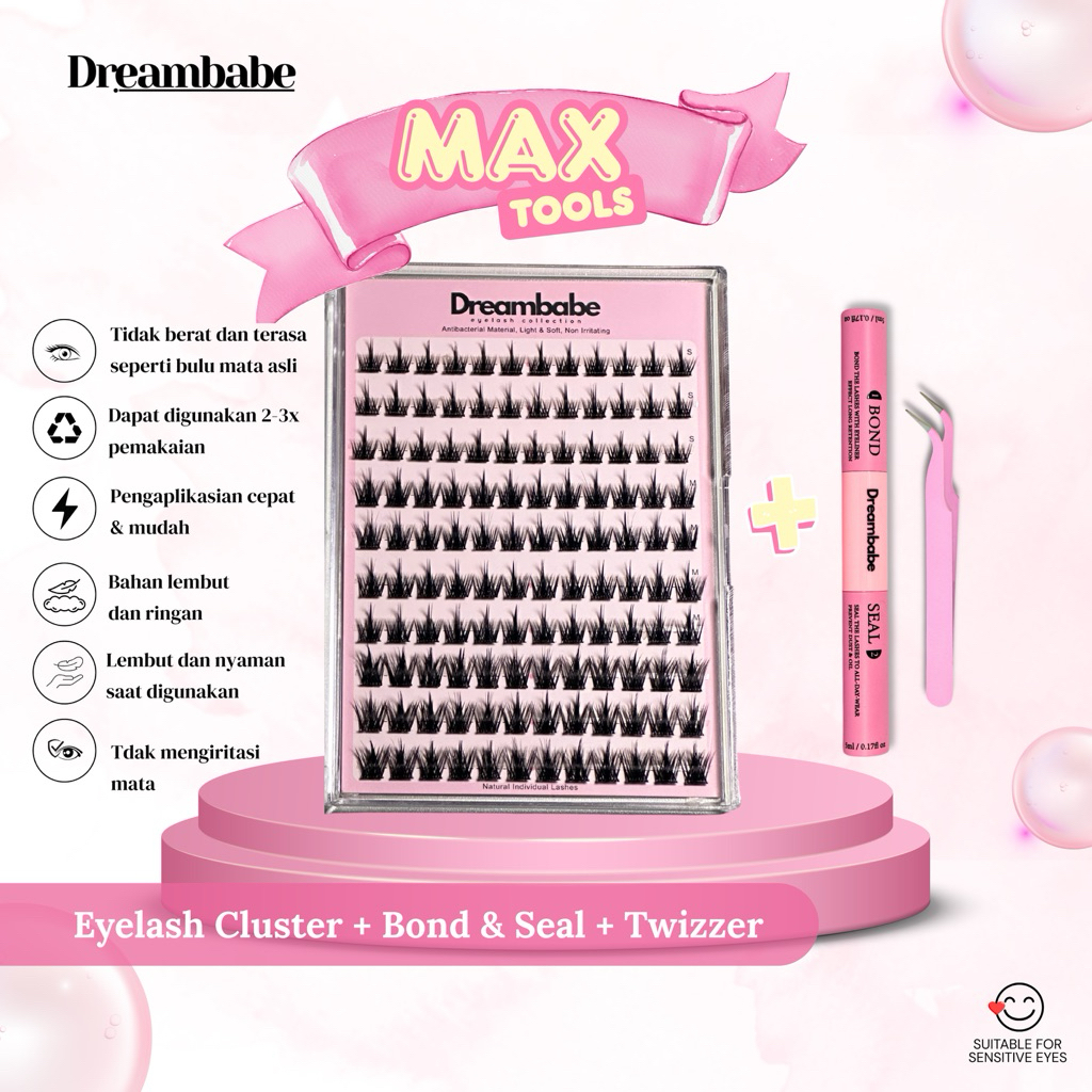 DREAMBABE - Eyelash Extension, bulu mata palsu, bulu mata palsu tahan lama, bulu mata natural, eyela
