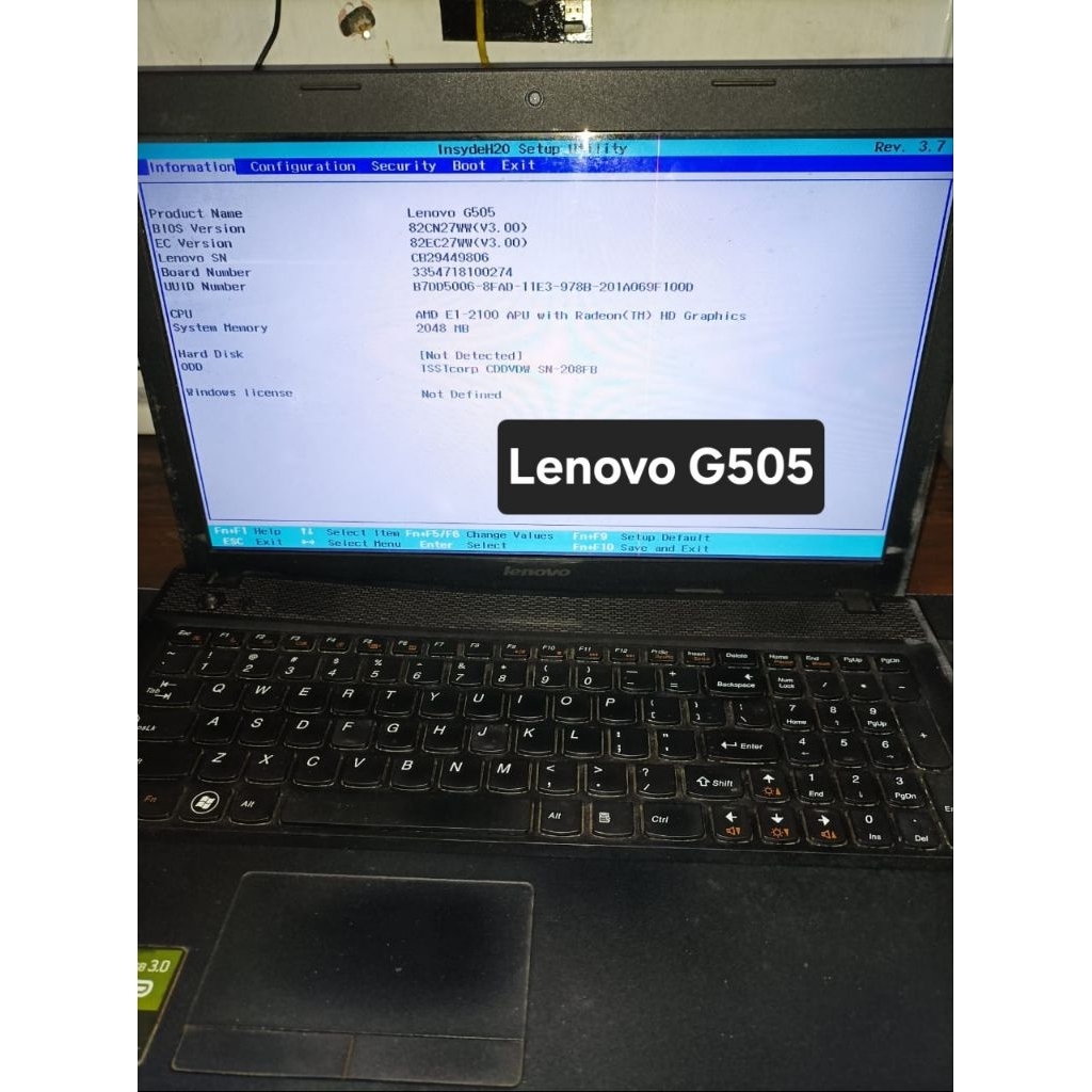 Laptop Lenovo G505 Second 15,6 inch minus NEGO