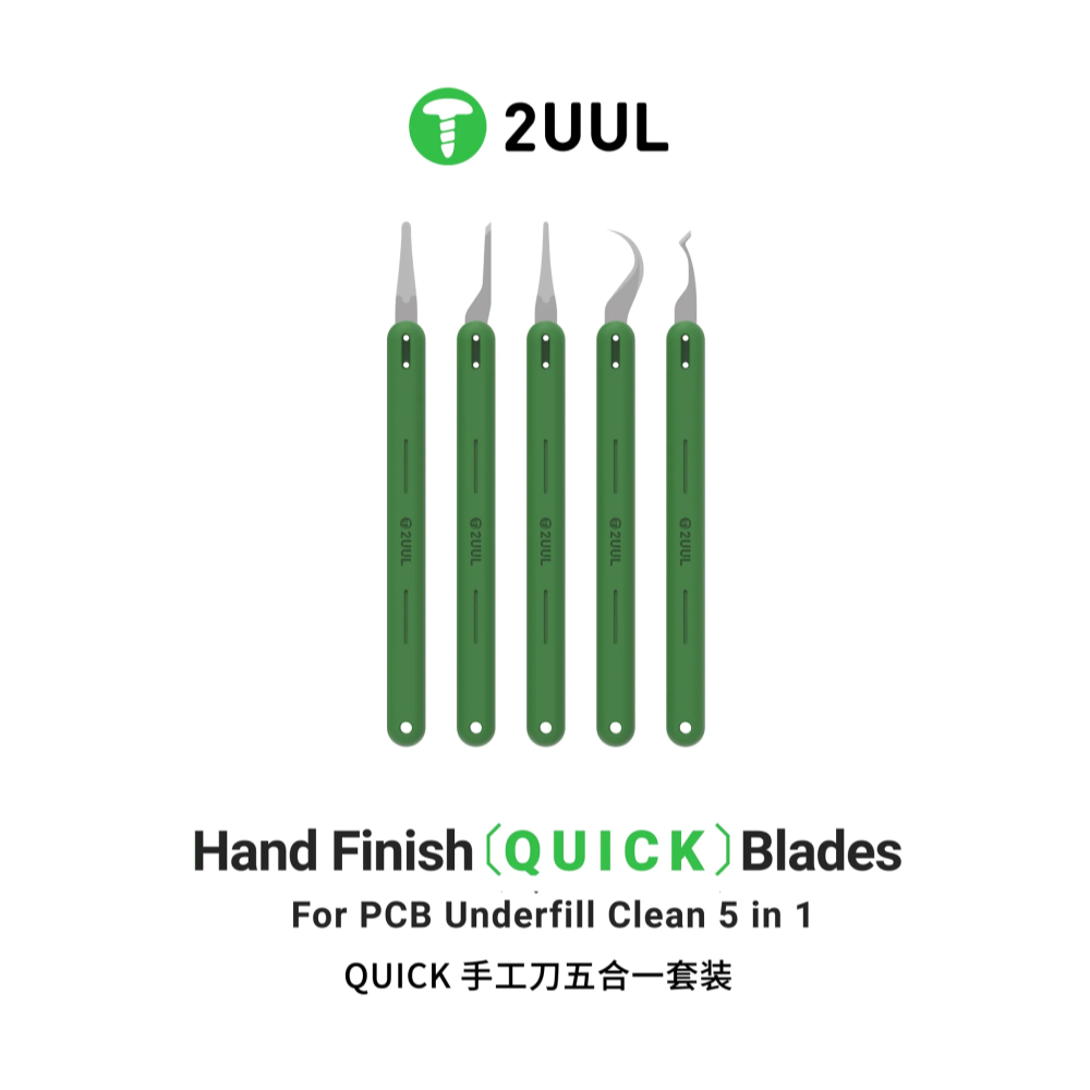 

Pisau Ic 2UUL DA22 Hand Finish QUICK Blades Set for PCB Underfill Clean