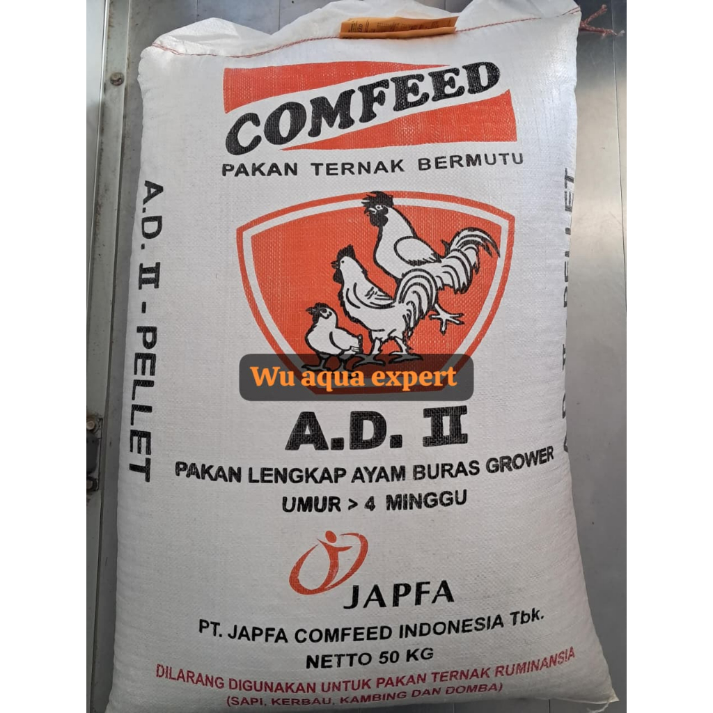 1SAK 50KG COMFEED AD1 AD2 JAPFA Pakan Ayam Buras Aduan Bangkok hias Cemani Brahma Kate 1 Karung 50 K