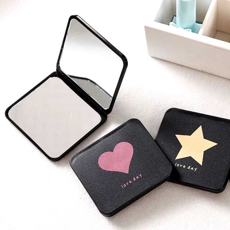 (PS) Cermin Lipat Mini 2 Sisi Travel Kaca - Kaca Cermin Lipat Kecil Mini Aesthetic Lucu Persegi