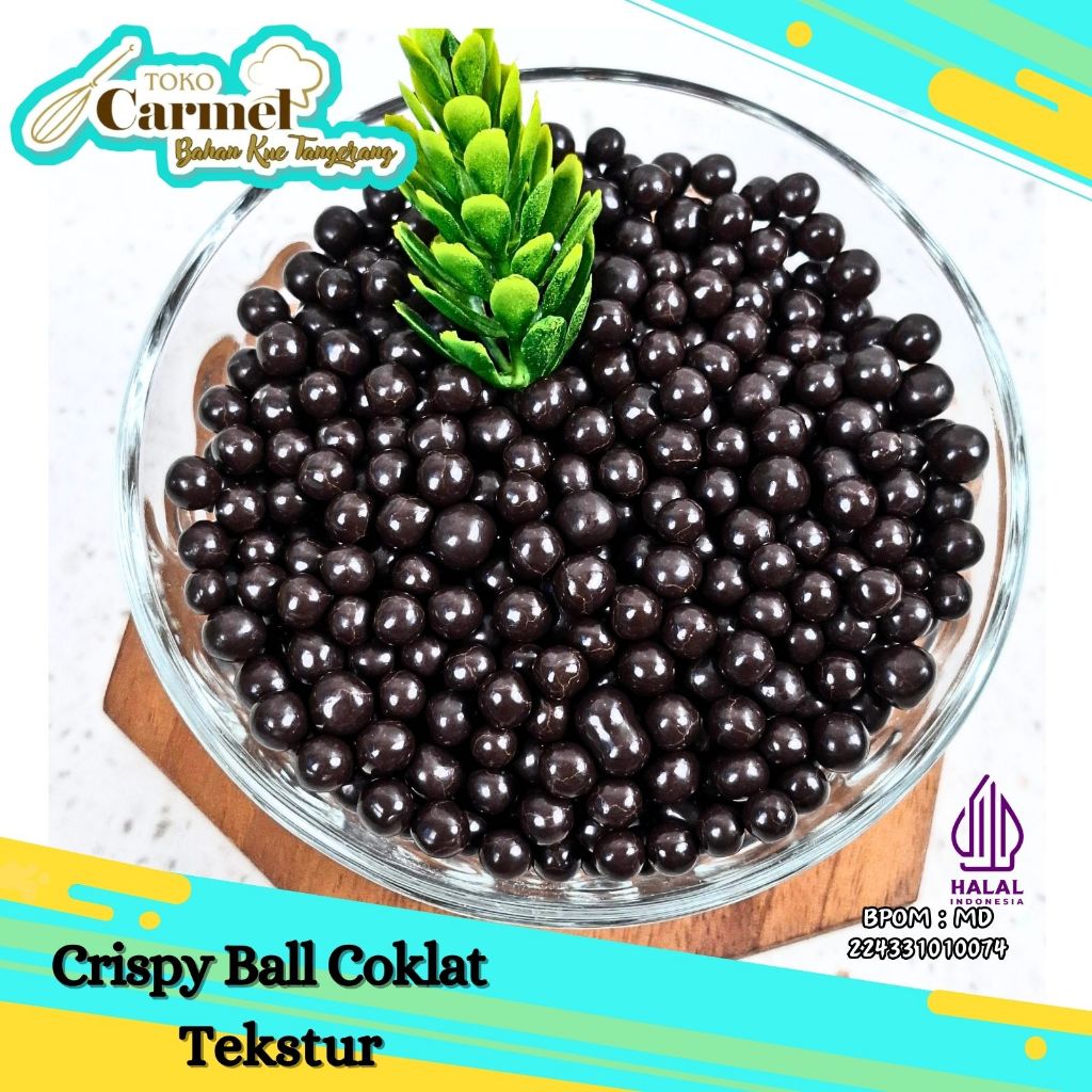 Elmer Crispy Ball Coklat 100gr - Topping Donat Choco Caviar biskuit coklat 2