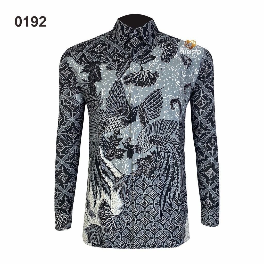 Kemeja Batik Pria Baju Lengan  Panjang Slimfit Lapis Furing Batik Christo 0192 Bahan Katun Premium E