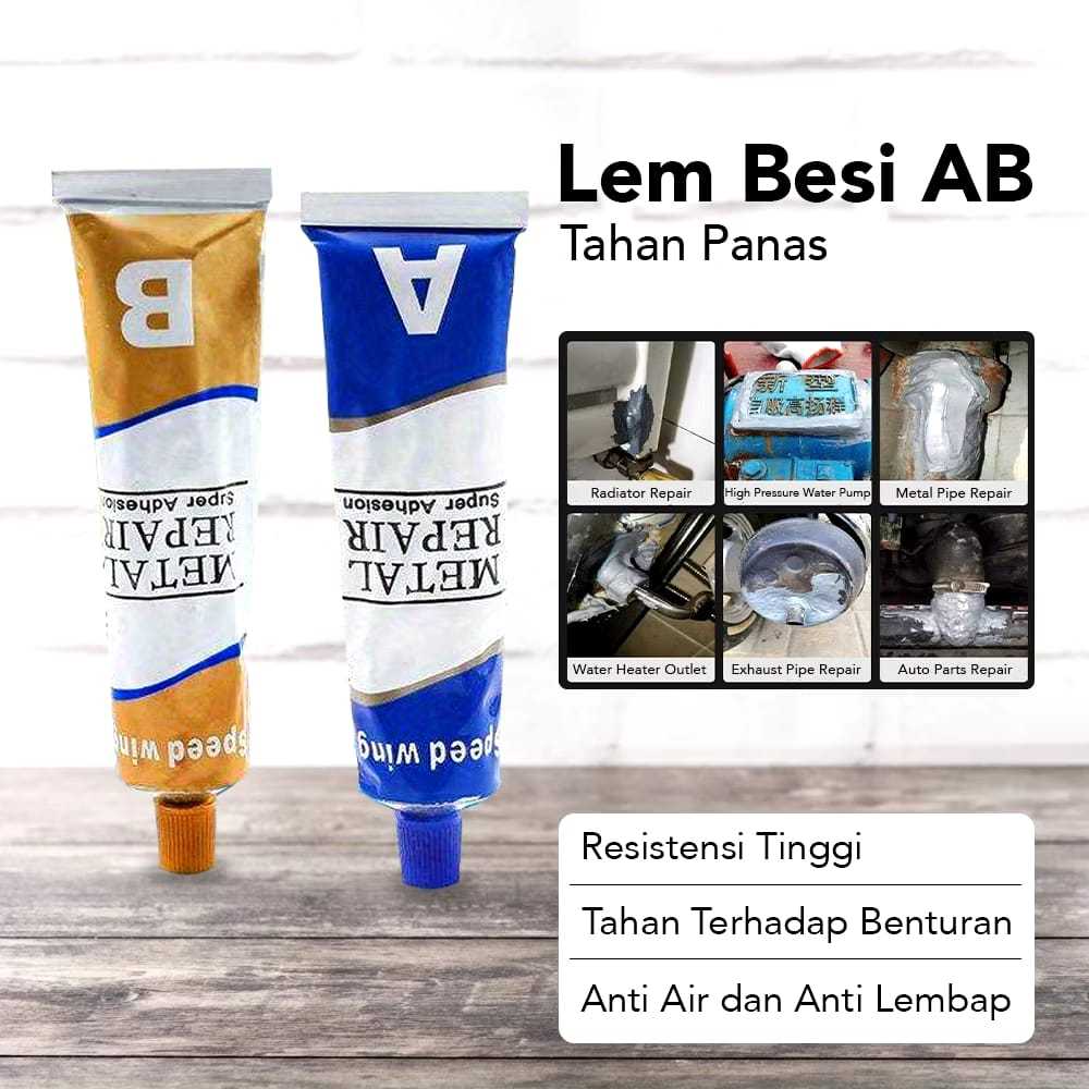(RDM) Lem Epoxy AB Penambal Steel Metal Radiator Lem Anti Bocor Metal