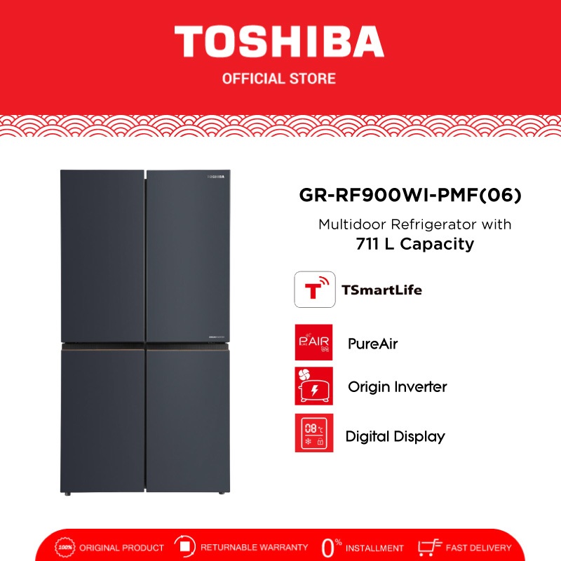 TOSHIBA KULKAS MULTIDOOR GR-RF900WI-PMF-06 Kulkas 4 Pintu  - PureAIR Turbo, Origin Inverter, TSmartL