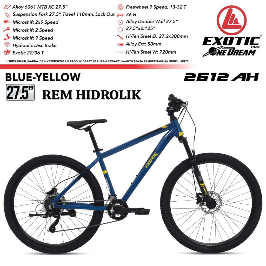 (BATAM) Sepeda Gunung MTB 27.5 27,5 EXOTIC 2612 AH Rem Hidrolik