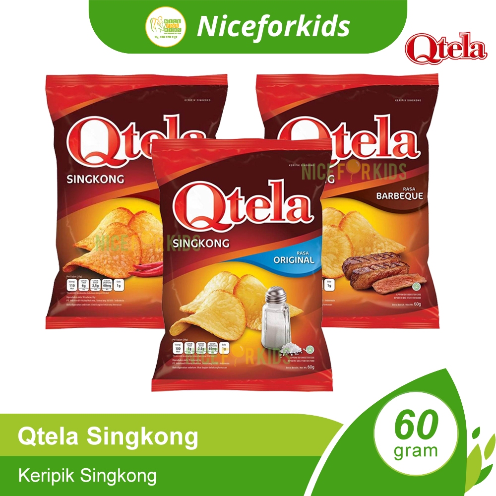 Qtela Singkong 60gr / Cemilan Keripik Singkong