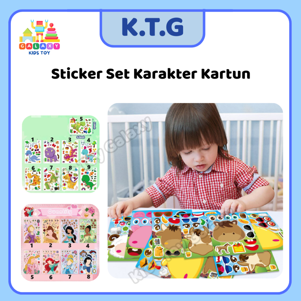 

Sticker Karakter 1 Set Mario Princess Animal dll Sticker Anak Anti Air Diy Wajah Stiker Edukasi