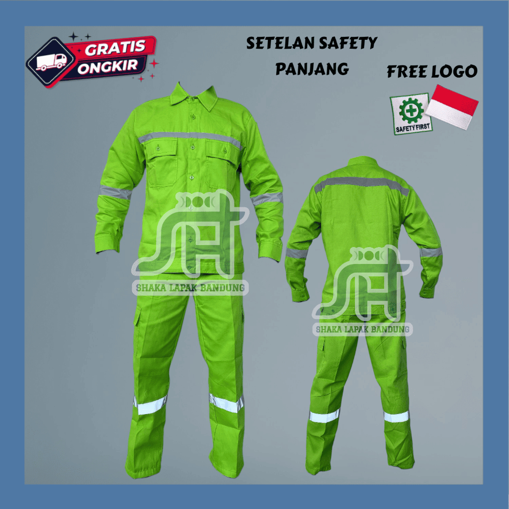 Setelan Safety Kerja - Set Baju K3 - Baju Kerja Murah Bahan Twill