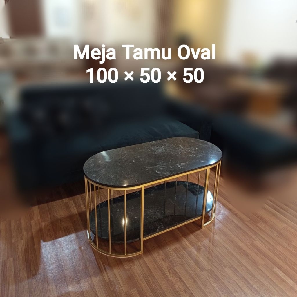 Meja Tamu Double Oval Meja Oval Minimalis