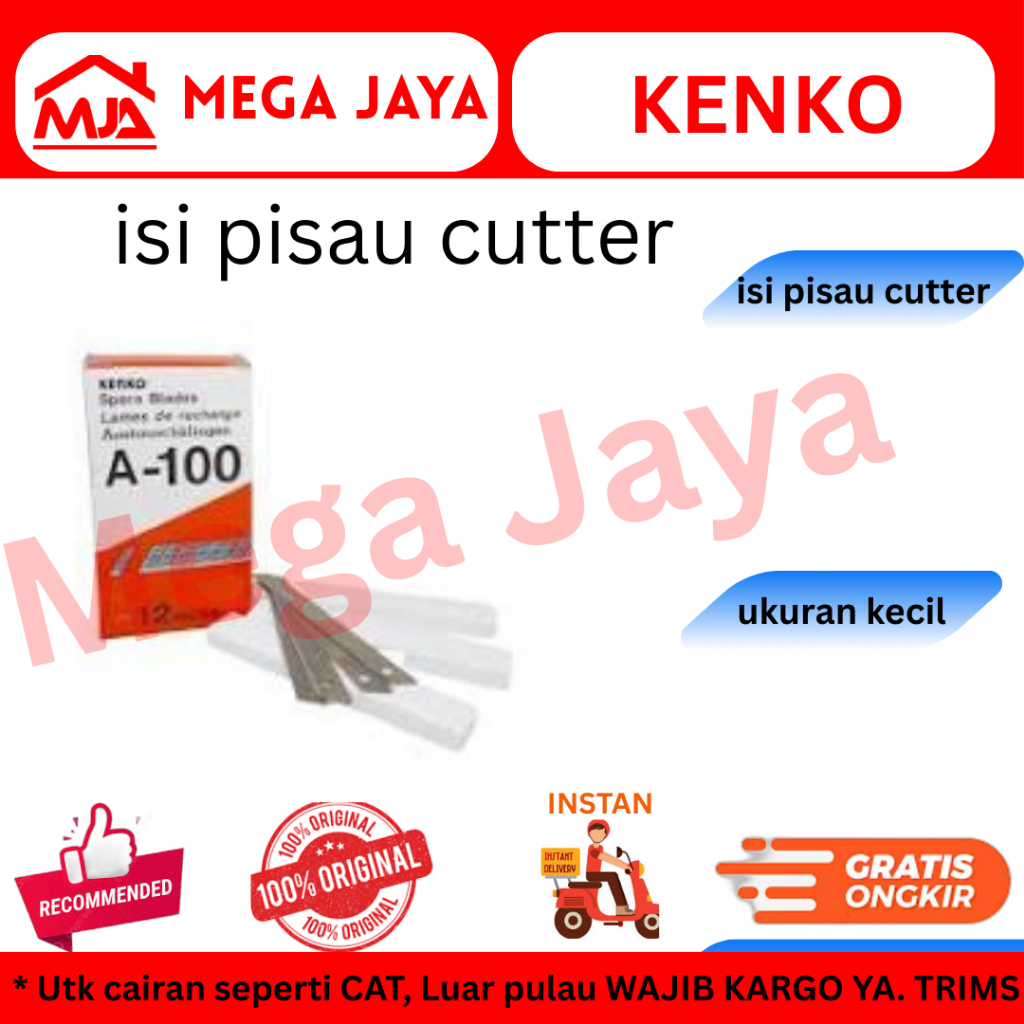 

isi pisau cutter kenko A-100 kecil