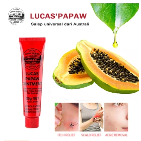 Lucas Papaya Lip Balm, lip balm antibakteri untuk bibir pecah-pecah dan bekas luka