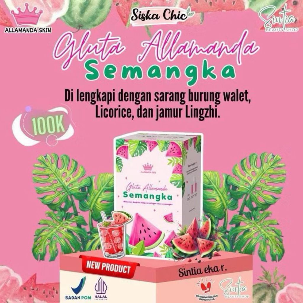 GLUTA ALAMANDA MINUMAN COLLAGEN RASA SEMANGKA BISA COD