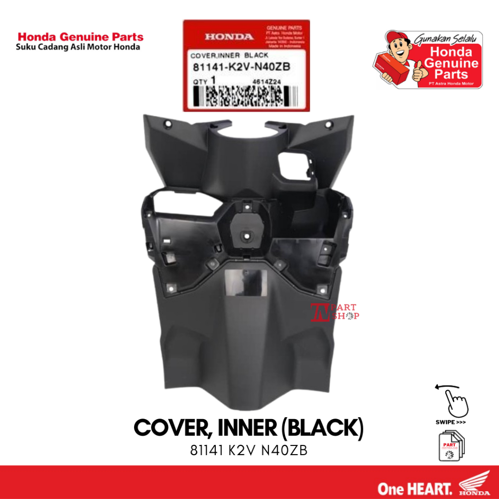 Cover Dashboard Tengah Keyless (Cover, Inner (Black)) - New Vario 125 eSP K2V / 81141-K2V-N40ZB
