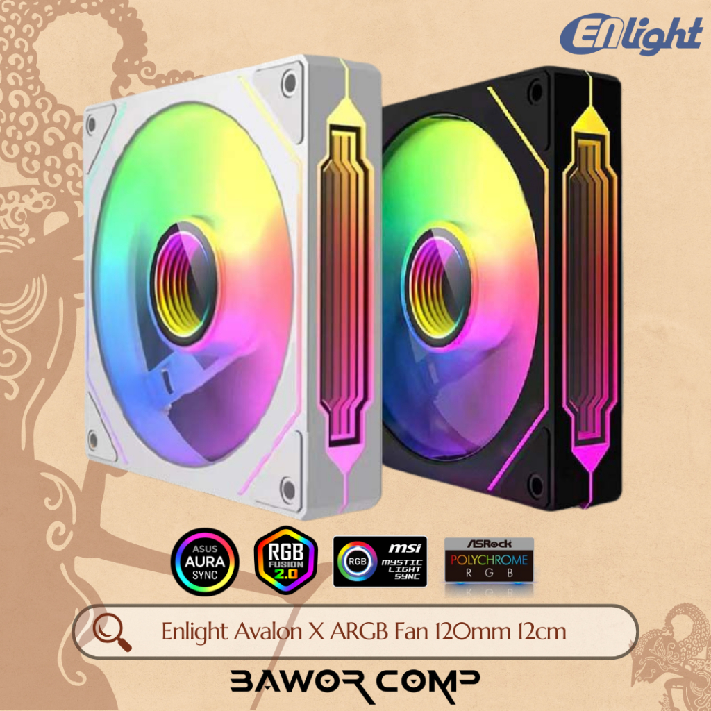 Enlight Avalon X Black / White ARGB Reverse Fan PWM - Fan Case 120mm 12cm 1600Rpm