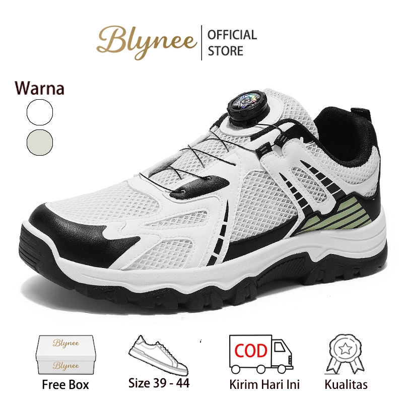 Blynee Sepatu olahraga pria sepatu santai pria putih sepatu impor dengan soket tebal dan peninggi ti