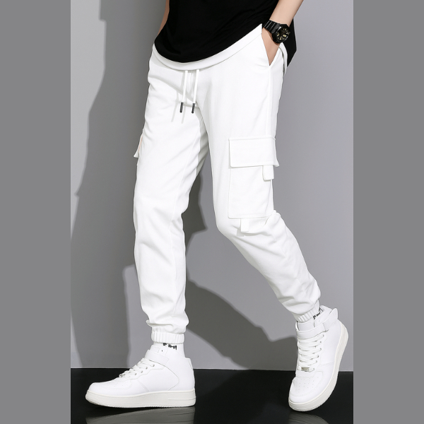 Celana Cargo Pants Men Fashionable Pocket Jogger Trendy Desain Korea Style Keren