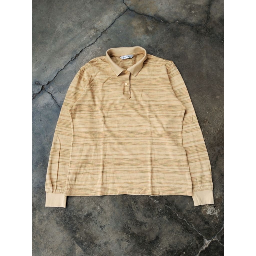 balenciaga golf embroidery bb logo long sleeve polo shirt