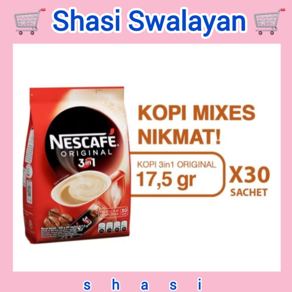 

Nescafe Original 3in1 berat 17.5gr x 30 sachet
