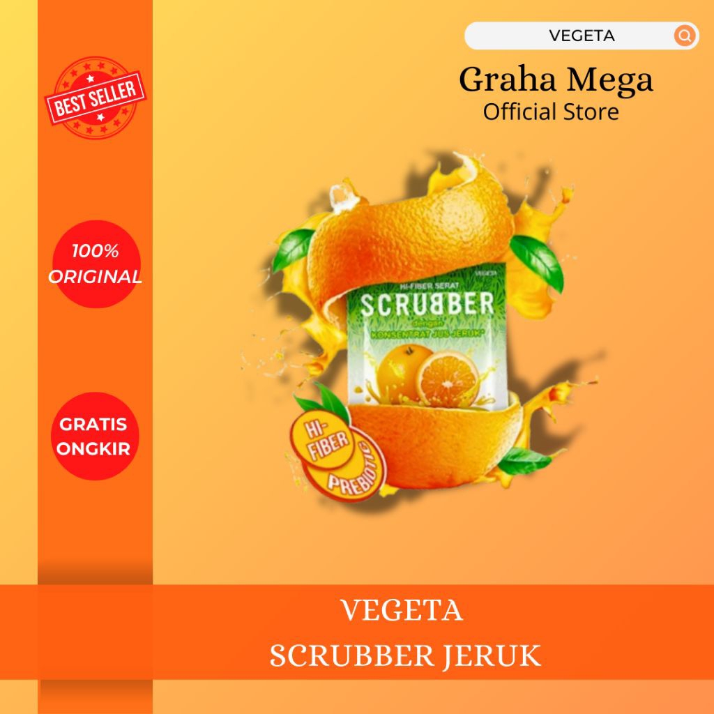 

Vegeta Scrubber Rasa Jeruk Dus Isi 6 Sachet | Suplemen Serat Tinggi